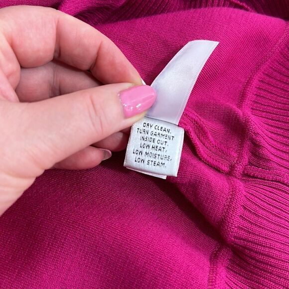 St. John Fuchsia Wool Blend Open Front Shrug Cardigan Size S - Picture 7 of 9